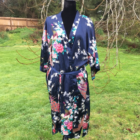 3/$20 Oriental Village Silk Robe - Picture 2 of 10